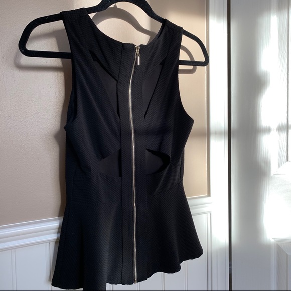Black peplum top, with back cutouts - Picture 4 of 6